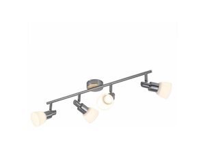 4059157334052 - Etc-shop - led Spotleiste 4 Flammig Deckenleuchte schwenkbar Deckenlampe Strahler Glas satiniert Metall 4x 5W 400Lm warmweiß BxH 72x20 cm