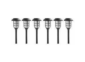 4059157335431 - Etc-shop - Solarlampe Garten Deko für Außen Erdspiess Solarlampen Flammeneffekt Erdspieß Kunststoff schwarz Akku 6-8h led warmweiß DxH 12x43 cm