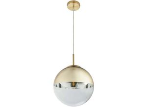 4059157338203 - Etc-shop - Pendelleuchte Glaskugel Esstischlampe Hängelampe Wohnzimmer gold 1x E27 DxH 25x120 cm