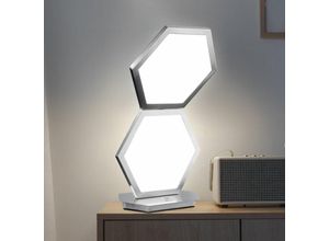 4059157340220 - Etc-shop - Design Tischlampe led Lampe Schlafzimmer Nachttischlampe Touch dimmer Metall silber 1x led 10W 900Lm 3000K LxBxH 22x135x38cm