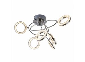 4059157340367 - Deckenleuchte Deckenlampe Designleuchte Wohnzimmerlampe 6 flammig Spots beweglich Metall Glas nickel matt 6x led 45 Watt 450 Lumen 3000K HxBxT