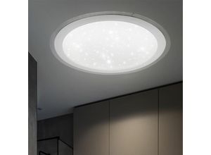 4059157340497 - Etc-shop - led Deckenleuchte mit Sternenhimmel Deckenlampe Schlafzimmer Modern Schlafzimmerlampe Decke led klarer Rand 22W 1400Lm warmweiß DxH