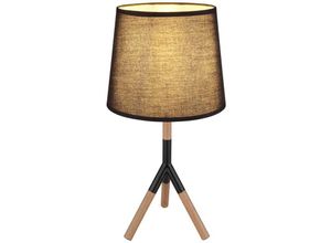 4059157342378 - Etc-shop - Tischleuchte Schlafzimmerleuchte Beistelllampe Metall Holz h 45 cm Dreibein