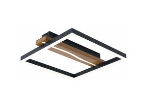 4059157342866 - Deckenleuchte Holzlampe Esszimmer Deckenlampe Memory LED Metall schwarz 1x LED 22W 700Lm warmweiß-kaltweiß LxBxH 44x40x95 cm