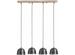 4059157342873 - Etc-shop - Hängelampe Esstischleuchte Pendellampe Holzleuchte 4 flammig antik silber l 90cm