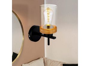 4059157342897 - Etc-shop - Wandlampe Wandleuchte Bettlampe Holz Schlafzimmerleuchte Rauchglas Flurlampe