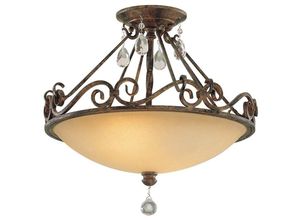 4059157345171 - Deckenleuchte Lampe Wohnzimmerleuchte Kristall Glas Stahl bronze 2-Flammig E27