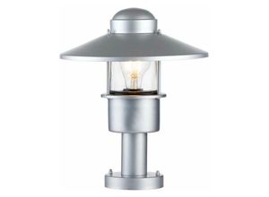 4059157346048 - Etc-shop - Sockelleuchte Außenleuchte Stehlampe Glas klar Edelstahl silber Hofleuchte E27