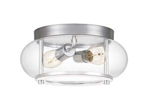 4059157347243 - Deckenleuchte Deckenlampe Badezimmerleuchte IP44 Stahl chrom Glas klar 2-Flammig