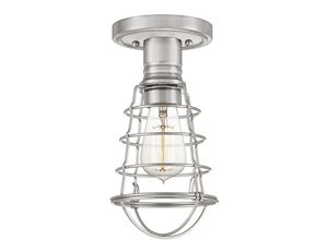 4059157347847 - Deckenleuchte Deckenlampe Wohnzimmerleuchte Stahl Nickel 1 Flammig Käfig-Design