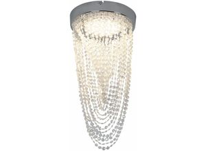 4059157348554 - Etc-shop - Deckenlampe Kronleuchter Esszimmer Deckenleuchte Kristallleuchte led Kristallbehang Chrom 12W 910lm 3000K DxH 20x34 cm