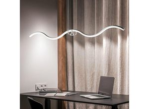 4059157349292 - Pendelleuchte Hängelampe Wohnzimmerleuchte Designlampe mit magnetischem Element Wellenform Metall chrom LED 1350lm 4000K neutralweiß BxL 21x111cm