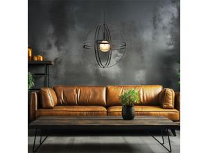 4059157349919 - Etc-shop - Hängeleuchte Deckenlampe Pendellampe Designleuchte Metall Kugel Schwarz d 40 cm