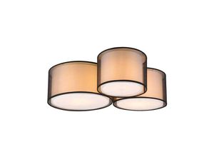 4059157350403 - Etc-shop - Deckenlampe Deckenleuchte Wohnzimmerlampe 3 flammig Organza schwarz weiß l 65cm