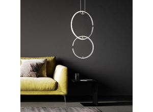 4059157351011 - Etc-shop - led Hängeleuchte Esstischlampe Pendellampe Deckenlampe Wohnzimmer Ring Design chrom 17W 1650lm 4000K LxBxH 45x21x230 cm