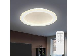 4059157352148 - Etc-shop - Deckenleuchte dimmbar mit Fernbedienung Tageslicht led Deckenlampe weiß Kristallleuchte 24W 1500lm warmweiß-kaltweiß DxH 40 x 5 cm