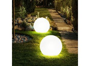 4059157352377 - Solarkugel für Außen 30 cm Solarleuchte Kugel Garten Kugelleuchte Solar led Gartendeko mit Erdspieß Leuchtdauer ca 6-8 Stunden h 665 cm 2er Set