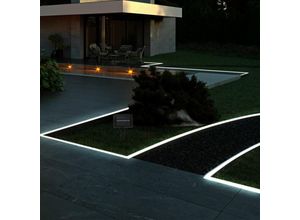 4059157353206 - Etc-shop - led Lichterkette Solar Solarlichterkette mit Erdspieß Steckleuchte led Stripe Garten schwarz Schalter Akku 6500K l 300 cm