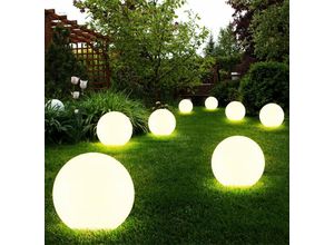 4059157353404 - Etc-shop - Solarleuchte Kugel Garten led Gartendeko Solarkugel für Außen 20 cm Kugelleuchte Solar Leuchtdauer ca 6-8 Stunden h 62 cm 8er Set