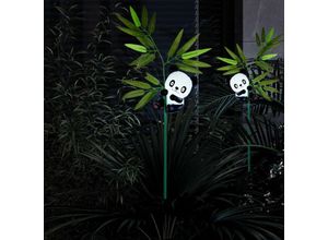 4059157354975 - Etc-shop - Solarleuchte Außen Panda Dekoleuchte Solarlampe Aussen Erdspieß Steckleuchte Tierfigur Akku 1x led warmweiß h 70 cm 2er Set