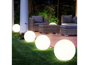 4059157355231 - Etc-shop - Solarleuchte Kugel Garten Kugelleuchte Solar led Gartendeko Solarkugel für Außen 25 cm Leuchtdauer ca 6-8 Stunden h 65 cm 4er Set