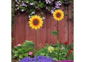 4059157355620 - Etc-shop - Gartendeko für draußen Blumen Gartenstecker Blume Sonnenblume Deko Metall gelb grün BxHxT 14 x 100 x 8 cm 2er Set 4059157355620 - Etc-shop - Gartendeko für draußen Blumen Gartenstecker Blume Sonnenblume Deko Metall gelb grün BxHxT 14 x 100 x 8 cm 2er Set