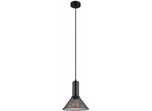 4059157356085 - Etc-shop - Hängelampe Wohnzimmer Esstischleuchte schwarz Pendellampe Industrial Metallgeflecht 1x E27 DxH 21x120 cm