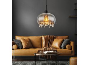 4059157356481 - Pendelleuchte Hängeleuchte Esszimmerleuchte Deckenlampe Glaskristalle D 28 cm