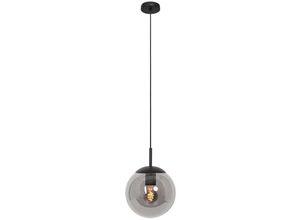 4059157357990 - Pendellampe Hängeleuchte Deckenlampe Esszimmerlampe Metall Glas Schwarz d 30 cm