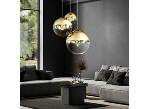 4059157358850 - Etc-shop - Hängelampe Pendelleuchte 3 flammig gold Kugeln Design Pendellampe Glas Hängeleuchte 3x E27 Höhe 120 cm Wohnzimmer Schlafzimmer Esszimmer