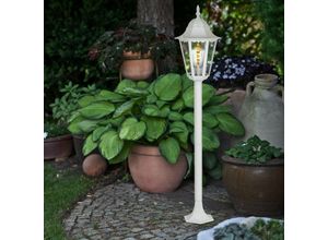 4059157359376 - Etc-shop - Gartenlaterne für Draußen Strom Außenstehlampe für Garten Terrassenlampen Außen stehend Alu-Druckguss weiß 1x E27 DxH 235x120 cm