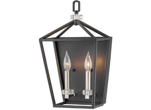 4059157363212 - Wandleuchte Wandlampe Flurleuchte 2-flammig Stahl Kristalle Schwarz b 254 cm 4059157363212 - Wandleuchte Wandlampe Flurleuchte 2-flammig Stahl Kristalle Schwarz b 254 cm
