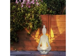 4059157364639 - Etc-shop - Solarlampen für außen Garten Deko draußen Figuren Solar Buddha IP44 Akku Metall Kunststoff 1x led 2700K LxBxH 19x12x36cm