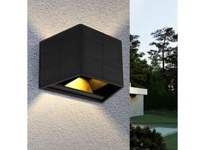 4059157365575 - Etc-shop - Solarlampe Außenwandleuchte led Wandstrahler Fassadenleuchte Gartenleuchte led Außenleuchte schwarz auf- und abwärts leuchtend 6W 40lm