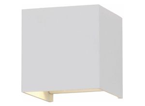4059157365643 - Wandlampe Aussen Up and Down Leuchten Aussen led Wandleuchte Außen einstellbarer Lichtkegel Alu weiß led 5W 700Lm warmweiß LxBxH 10x10x10 cm
