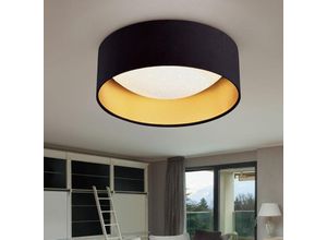 4059157365704 - Etc-shop - led Deckenleuchte Sterneneffekt Wohnzimmerlampe Textilschirm schwarz gold Deckenlampe Modern weiß rund 12W 1300Lm neutralweiß DxH 32x11