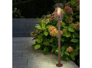 4059157366206 - Etc-shop - Außen Stehlampe Gartenlaterne für Draußen Strom für Garten Terrassenlampen Außen stehend rost Aluminium Druckguss 1x E27 DxH 14x100 cm