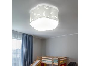 4059157367951 - Etc-shop - Deckenlampe Schlafzimmerleuchte weiß Kinderlampe Wolke 3-flammig Deckenleuchte Spielzimmer Sterne Mond Textilschirm 3x E27 Fassung DxH