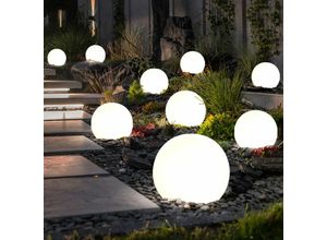 4059157368200 - Solarleuchte Kugel Garten LED Gartendeko Kugelleuchte Solar 10 cm Solarkugel für Außen klein Leuchtdauer ca 6-8 Stunden H 38 cm 9er Set