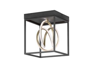 4059157369979 - Etc-shop - Deckenleuchte Wohnzimmerleuchte led Dimmbar Schwarz Gold Dimmbar 25x25 cm