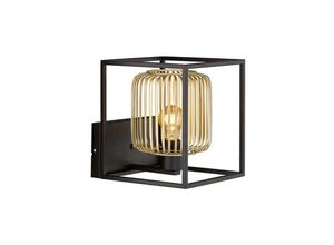 4059157370517 - Etc-shop - Wandleuchte Wandspot Flurleuchte Metall Schwarz Gold Schlafzimmerlampe l 23 cm