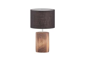 4059157370982 - Tischleuchte Beistelllampe Nachttischlampe Schlafzimmer Keramik Holzfarbe h 43cm