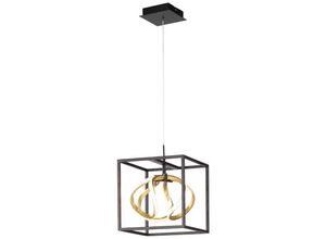 4059157371224 - Etc-shop - Designleuchte Hängeleuchte Esszimmerlampe led Blattgold schwarz dimmbar l 27 cm