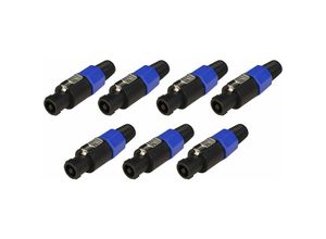 4059157375857 - Etc-shop - PA-Lautsprecherkupplung 4 Polig Lautsprecherstecker Kupplung Knickschutz pa Buchse schraubbar schwarz blau DxH ca 3x9 cm 7er Set