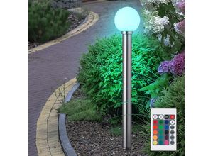 4059157376021 - Etc-shop - Wegeleuchten dimmbar mit Fernbedienung Garten Kugellampe Standleuchte Terrassenlampe außen stehendRGB led Farbwechsel Edelstahl silber