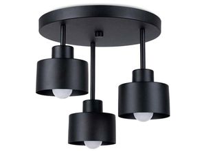 4059157377424 - Deckenleuchte Wohnzimmerlampe Deckenlampe Esszimmerlampe Stahl Schwarz 3-Flammig