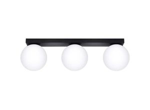 4059157377479 - Etc-shop - Wohnzimmerleuchte Deckenleuchte Deckenlampe Stahl Glas Schwarz 3-Flammig l 50 cm