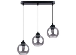 4059157377585 - Etc-shop - Hängelampe Deckenlampe Pendellampe Wohnzimmerlampe Stahl Glas Schwarz 3-Flammig