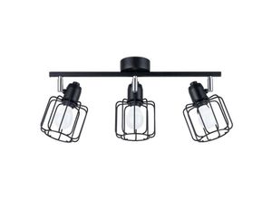 4059157377660 - Etc-shop - Wohnzimmerlampe Deckenleuchte Deckenlampe Stahl Schwarz 3-Flammig l 48 cm