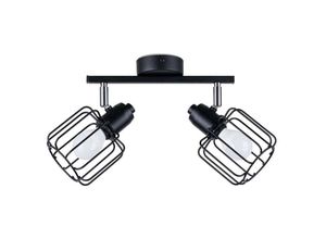 4059157377677 - Etc-shop - Wohnzimmerlampe Deckenleuchte Deckenlampe Stahl Schwarz 2-Flammig l 27 cm